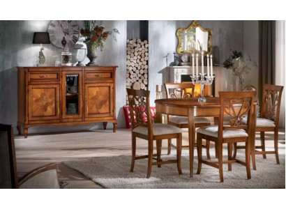 Dining room Suite 4x Chairs Dining table Group Dining set Sideboard 6pcs