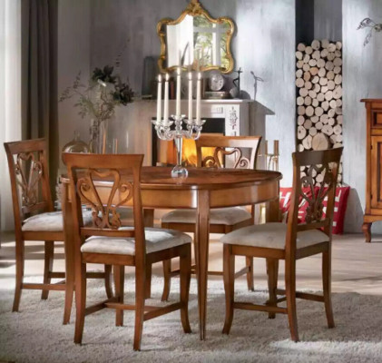 Dining room Suite 4x Chairs Dining table Group Dining set Sideboard 6pcs