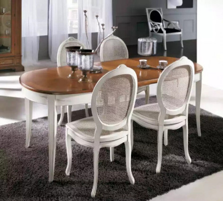 Dining table Suite Oval Table Dining set Dining table with 4x Chairs Dining room