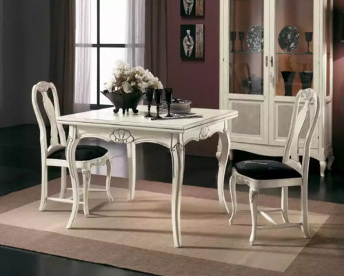 Suite Dining table Dining set 5 pcs. White Tables new 4x Chairs Group