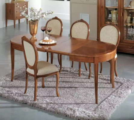 Dining table 4x Chairs Chair Dining room Set Dining set Table Brown Suite