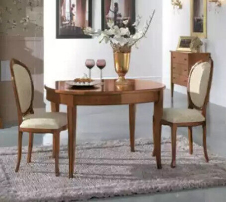 Dining table 4x Chairs Chair Dining room Set Dining set Table Brown Suite