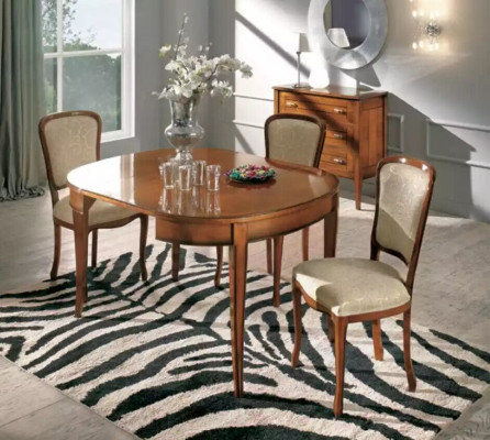 Dining table 4x Chairs Chair Dining room Set Dining set Table Brown Suite