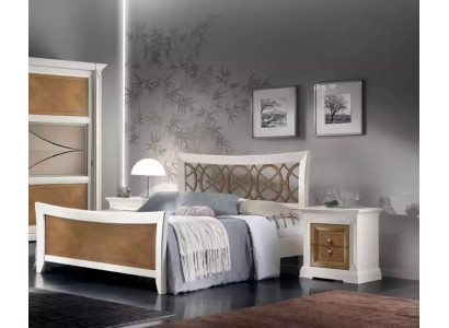 Bedroom Furniture 3 pcs. Set Bed Solid wood Bedside tables 2x Beds Wood