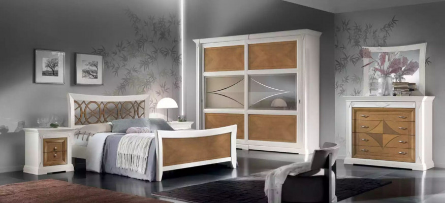 Chest of drawers with Mirror Sideboards Wood Chests of drawers Furniture 2pcs White Italy