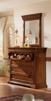 Chest of drawers with Mirror Wood Design 2 pcs. Bedroom Suite Sideboard