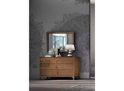 Bedroom Chest of drawers with Mirror Wood Furniture Wardrobe Brown Modern new