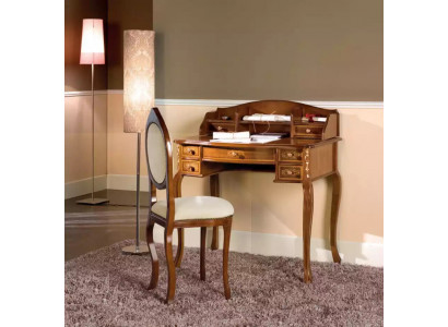 Classic r Desk with brown wooden chair in a study room