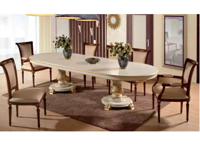 Luxury Dining room Table Oval White Dining Tables Wood Italian Furniture Art Deco new