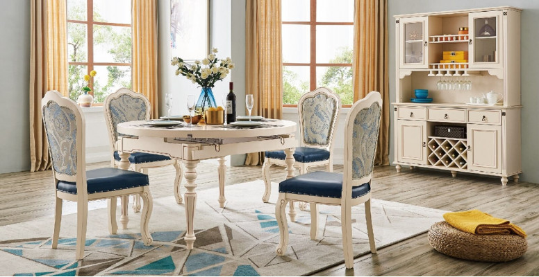 Classic Dining room Suite Table with 4 Chairs Set Chair Group Tables 5pcs