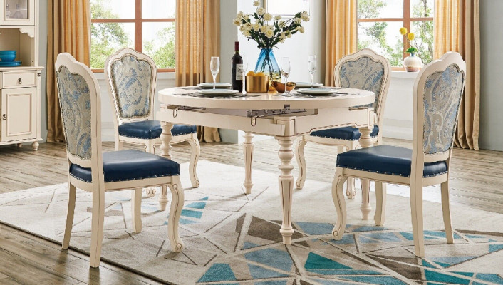 Classic Dining room Suite Table with 4 Chairs Set Chair Group Tables 5pcs