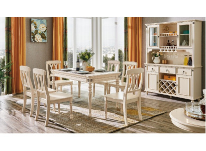 Dining room Dining table 6 x Chairs Ess Suite Set Wood Kitchen Table Group 7pcs. new