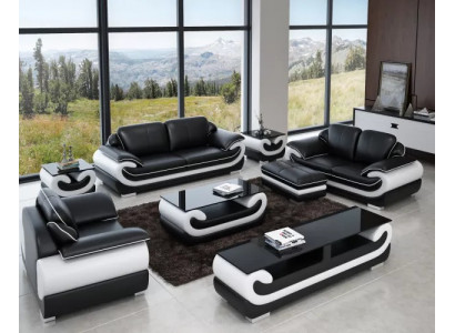 Sofa set 321 Seater Living landscape Modern sofa Leather sofa designer