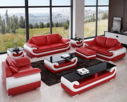 Sofa set 321 Seater Living landscape Modern sofa Leather sofa designer