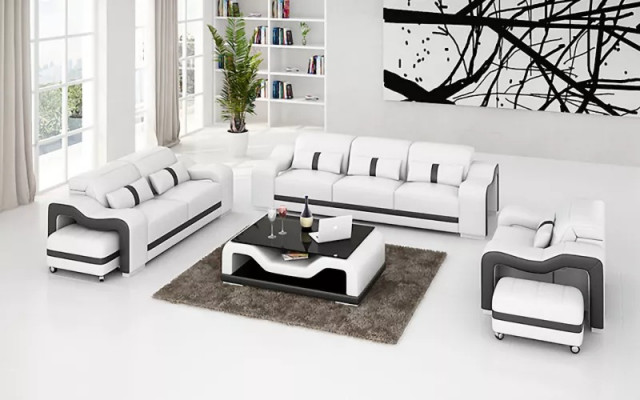 Sofa set 321 Seater Leather sofa Modern sofa Living landscape Designer