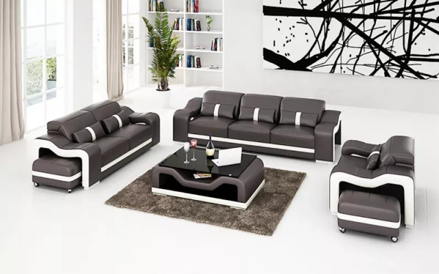 Sofa set 321 Seater Leather sofa Modern sofa Living landscape Designer