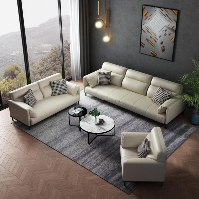 Luxurious Living room Sofa set 3+2+1 Set Suite Leather Upholstery Couches Fabric