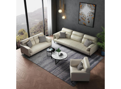 Luxurious Living room Sofa set 3+2+1 Set Suite Leather Upholstery Couches Fabric