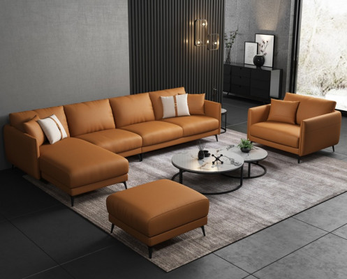 Corner sofa + Armchair Leather sofa Couch Living landscape Suite Design Modern Sofa Seat