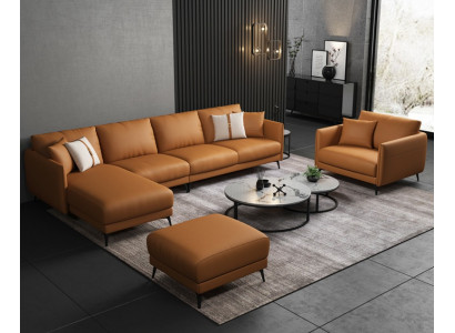 Corner sofa + Armchair Leather sofa Couch Living landscape Suite Design Modern Sofa Seat