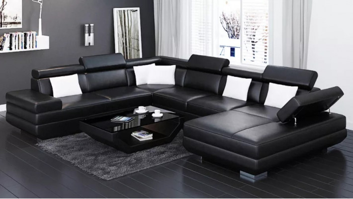 Corner sofa living room design modern corner sofa leather upholstery couch sofa