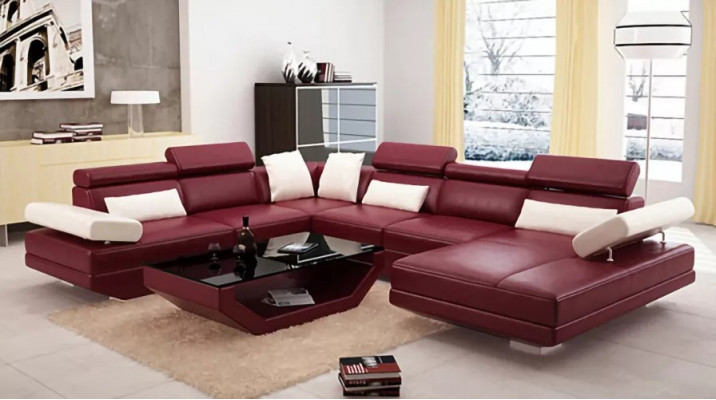 Corner sofa living room design modern corner sofa leather upholstery couch sofa