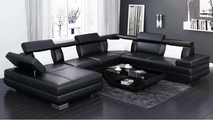 Corner sofa living room design modern corner sofa leather upholstery couch sofa