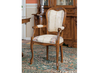 Classic r Chair with Armrests luxury wooden dining room chair Italian factory