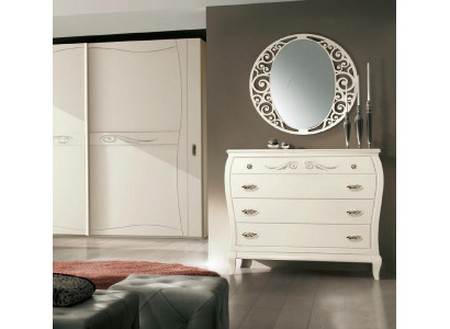 Sideboard Chest of drawers with Mirror Sideboards Wood Chests of drawers Furniture 2pcs White Italy