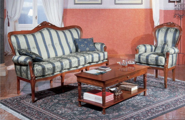 Classic Sofa set Couch 3+1 Seater Sofa Couches Italian Furniture Textile