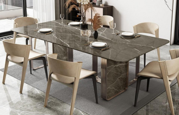 Dining table Dining room Modern stainless steel Kitchen Tables Design Table Metal Living room