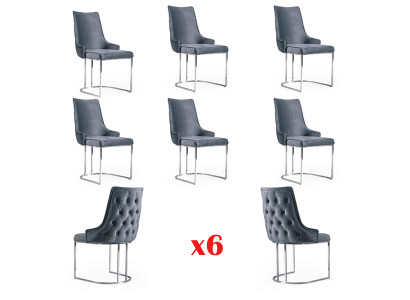 Dining room Chairs Chesterfield Armchair Modern Suite 6x Chair Set Group new