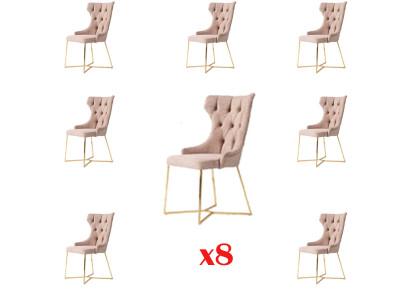 Design 8x Chairs Group Set Upholstery Dining room Chair Suite Armchair