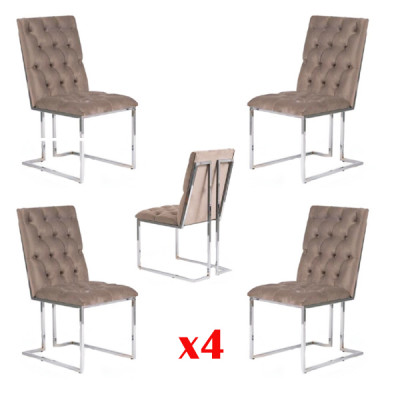 Dining room Chairs Textile Group Suite 4x Chair Set Armchair Suite