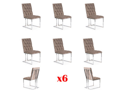 Design 6x Chairs Suite Complete Chair Set Dining room Upholstery Seat