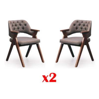 Design Armchair Upholstery Set 2x Chair Wood Gastro Dining room Chesterfield