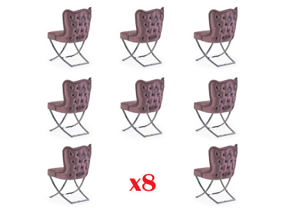 Kitchen Chairs Dining room chair 8x Solid Upholstered Chair Seat Armchair Set