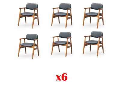 Sets 6 Sets Lehn Chair Set Suite Chairs Group Seat Wood