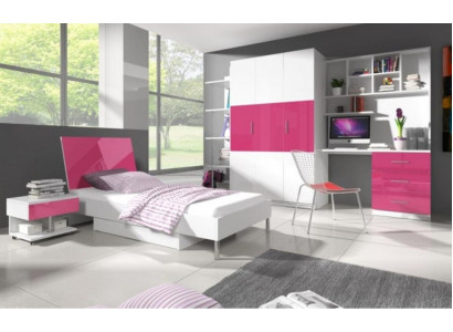 Bed + Bedside table Childrens room Bedroom Furniture Beds 2-piece set pink