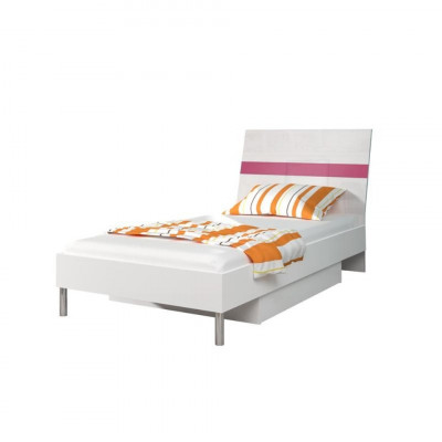 Beds Pink Wood Design Single Bed High Gloss Single Childrens room Bed Girls