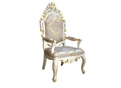 Chair Throne Armchair Set Dining room Wood Designer Antique Style Baroque Rococo