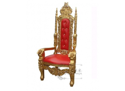 A great design of a stunning red chair with incredible details on every baroque style decorative element