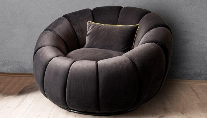 Armchair Color Black comfortable medium soft luxurious for Living room Relax Club