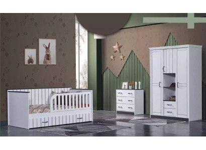 Toddler Childrens room Bedroom Bed Chest of drawers Wardrobe 3pcs.