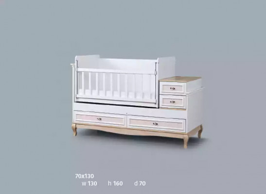 Baby bed Childrens bed Bed Set Drawer White in the modern Childrens room