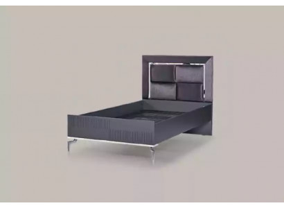 Bed Loft Wood Black Design 120x200cm Bed Frame Padded