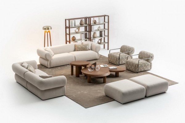 Sofa set 6 pieces. Living landscape Seater Stool Living room Set Modern Design