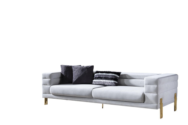 Luxury Sofa set Sofa 4 Seater Armchair Fabric Modern White Modern Set