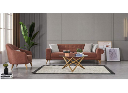 Living room set Pink Stylish Suite sofa 3+1 Seater Armchair Couches