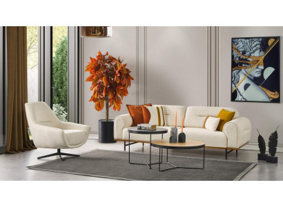 Sofa set 3 + 1 Seater Furniture Set Design Beige Modern 2-piece. Couches